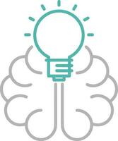 Brain idea symbol icon vector image. Illustration of the creative intelligence think design image