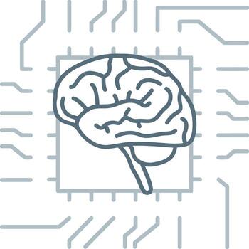 Brain idea symbol icon vector image. Illustration of the creative intelligence think design image