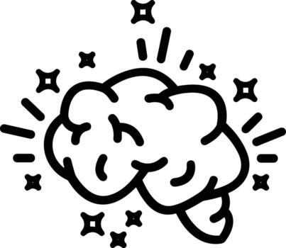 Brain idea symbol icon vector image. Illustration of the creative intelligence think design image