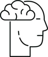 Brain idea symbol icon vector image. Illustration of the creative intelligence think design image