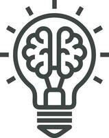 Brain idea symbol icon vector image. Illustration of the creative intelligence think design image