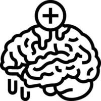 Brain idea symbol icon vector image. Illustration of the creative intelligence think design image