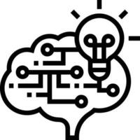 Brain idea symbol icon vector image. Illustration of the creative intelligence think design image. EPS 10