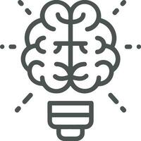 Brain idea symbol icon vector image. Illustration of the creative intelligence think design image. EPS 10