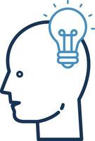 Brain idea symbol icon vector image. Illustration of the creative intelligence think design image. EPS 10