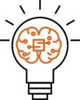 Brain idea symbol icon vector image. Illustration of the creative intelligence think design image. EPS 10