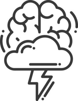 Brain idea symbol icon vector image. Illustration of the creative intelligence think design image. EPS 10