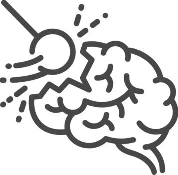 Brain idea symbol icon vector image. Illustration of the creative intelligence think design image. EPS 10
