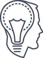 Brain idea symbol icon vector image. Illustration of the creative intelligence think design image