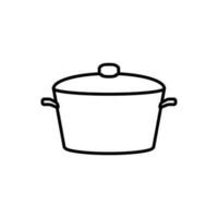 maceta icono vector. cocina ilustración signo. batería de cocina símbolo. comida logo. vector