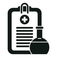 Flask result test icon simple vector. Medical lab vector