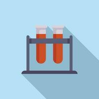 Test result stand icon flat vector. Lab blood vector