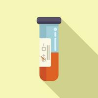 Data test tube icon flat vector. Medical lab vector