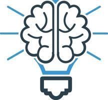 Brain idea symbol icon vector image. Illustration of the creative intelligence think design image. EPS 10