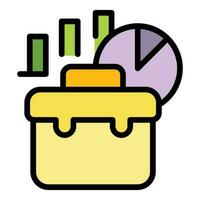 Business briefcase icon vector flat