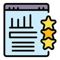 Graph rating icon vector flat