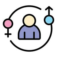 género paridad icono vector plano