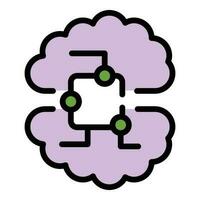 Brainstorming data icon vector flat