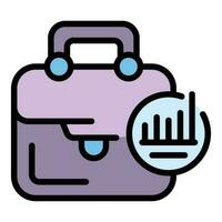 Manager suitcase icon vector flat