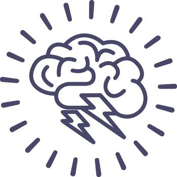 Brain idea symbol icon vector image. Illustration of the creative intelligence think design image. EPS 10