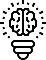 Brain idea symbol icon vector image. Illustration of the creative intelligence think design image. EPS 10