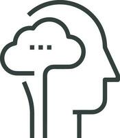 Brain idea symbol icon vector image. Illustration of the creative intelligence think design image. EPS 10