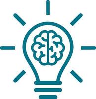 Brain idea symbol icon vector image. Illustration of the creative intelligence think design image. EPS 10