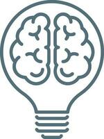 Brain idea symbol icon vector image. Illustration of the creative intelligence think design image. EPS 10