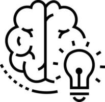 Brain idea symbol icon vector image. Illustration of the creative intelligence think design image. EPS 10