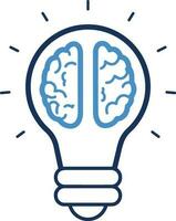 Brain idea symbol icon vector image. Illustration of the creative intelligence think design image. EPS 10