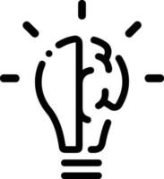 Brain idea symbol icon vector image. Illustration of the creative intelligence think design image. EPS 10