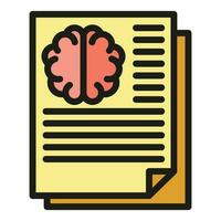 Brain report icon vector flat