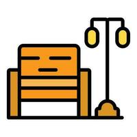 Park bench icon vector flat