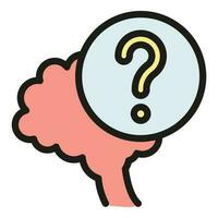 Brain doubt icon vector flat