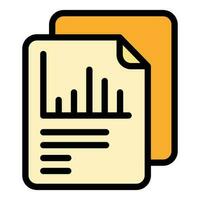 Paper graph icon vector flat
