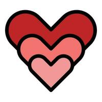 Hearts in love icon vector flat