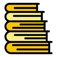 Books stack icon vector flat