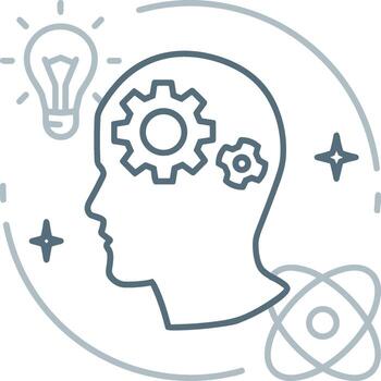 Brain idea symbol icon vector image. Illustration of the creative intelligence think design image. EPS 10