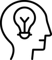 Brain idea symbol icon vector image. Illustration of the creative intelligence think design image. EPS 10