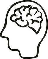 Brain idea symbol icon vector image. Illustration of the creative intelligence think design image. EPS 10