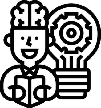 Brain idea symbol icon vector image. Illustration of the creative intelligence think design image. EPS 10