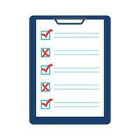 Checklist with red checkmarks and crosses vector