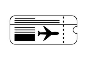 Air travel boarding pass outline icon vector