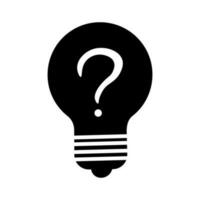 Light bulb icon with question mark vector