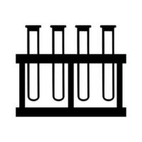 Rack with empty test tubes vector icon