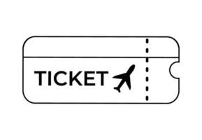 Outline plane ticket icon vector
