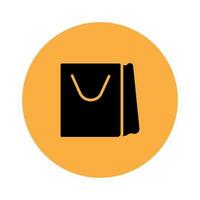 Shopping bag icon on orange background vector