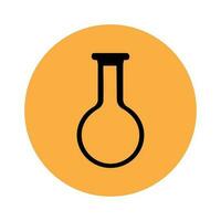 Empty laboratory round bottom flask icon vector
