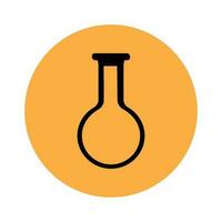 Empty laboratory round bottom flask icon vector