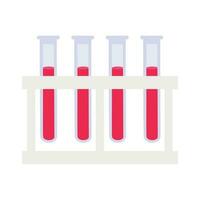 Test tubes with blood in a rack vector